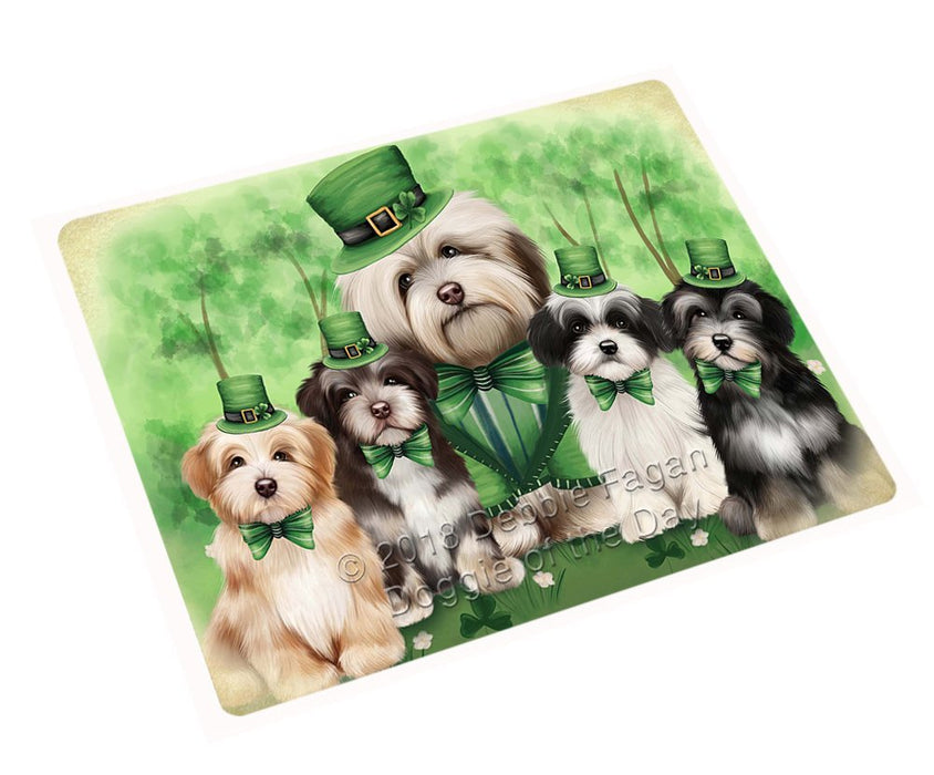 St. Patricks Day Irish Family Portrait Havanese Dogs Large Refrigerator / Dishwasher Magnet RMAG52632