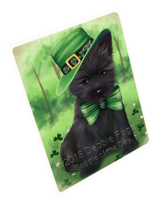 St. Patricks Day Irish Portrait Cairn Terrier Dog Tempered Cutting Board C50154