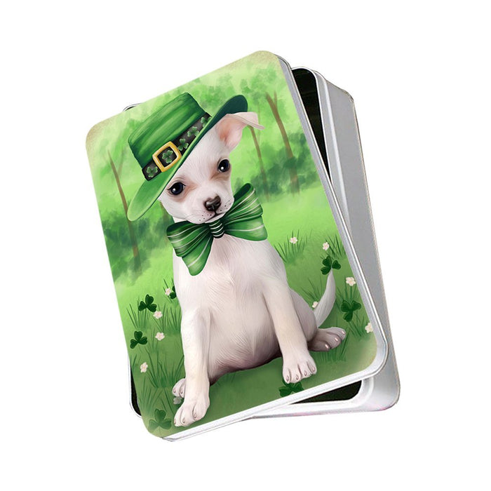 St. Patricks Day Irish Portrait Chihuahua Dog Photo Storage Tin PITN48776
