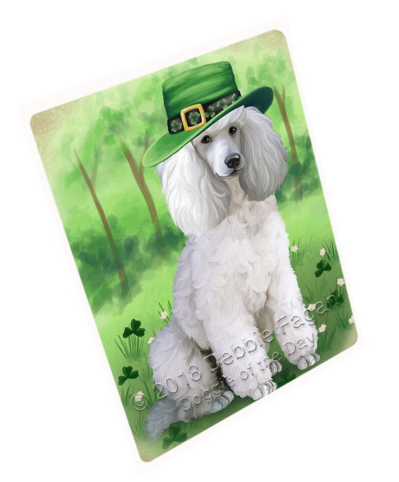 St. Patricks Day Irish Portrait Poodle Dog Tempered Cutting Board C51555
