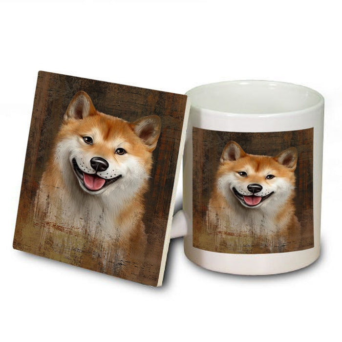 Rustic Shiba Inu Dog Mug and Coaster Set MUC48230