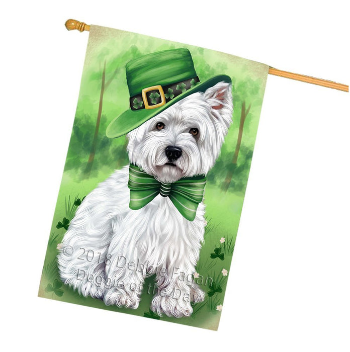 St. Patricks Day Irish Portrait West Highland White Terrier Dog House Flag FLG49271