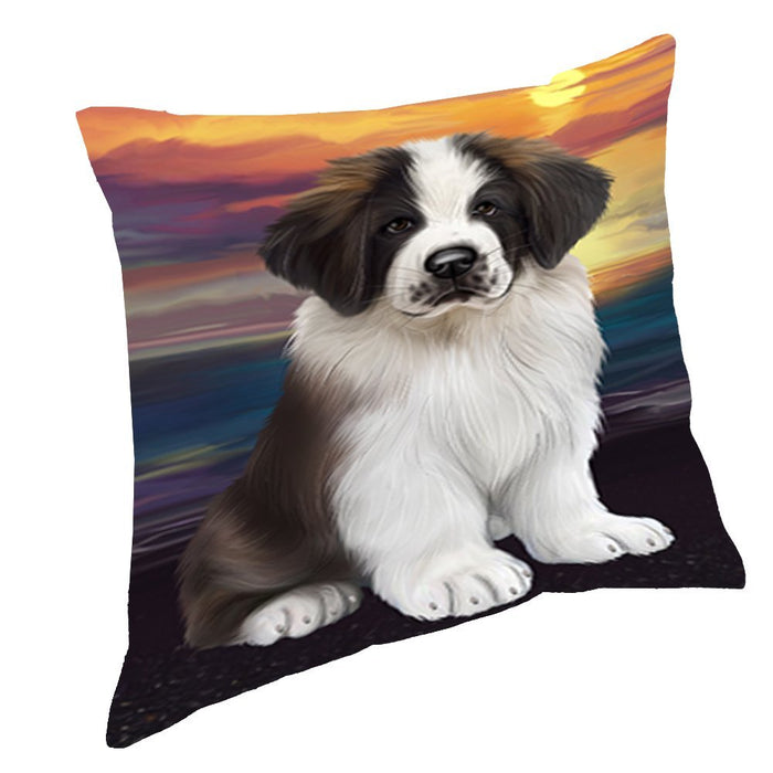 Saint Bernard Dog Throw Pillow D549
