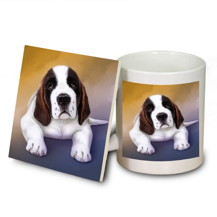 Saint Bernard Dog Mug and Coaster Set
