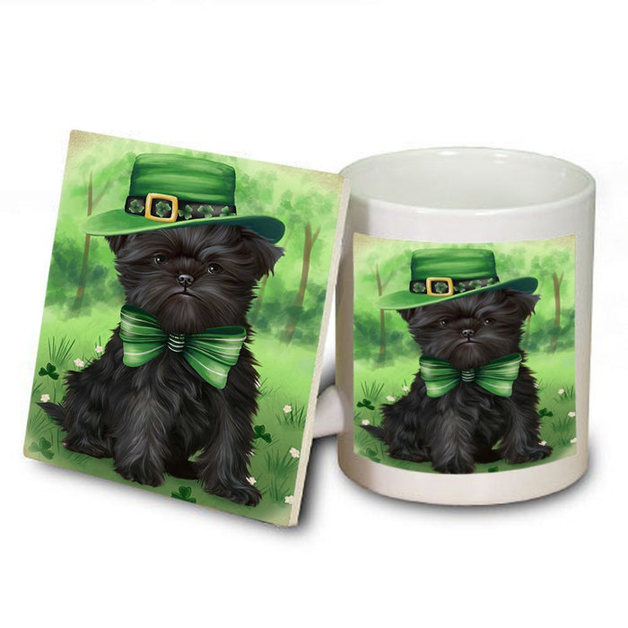St. Patricks Day Irish Portrait Affenpinscher Dog Mug and Coaster Set MUC48437