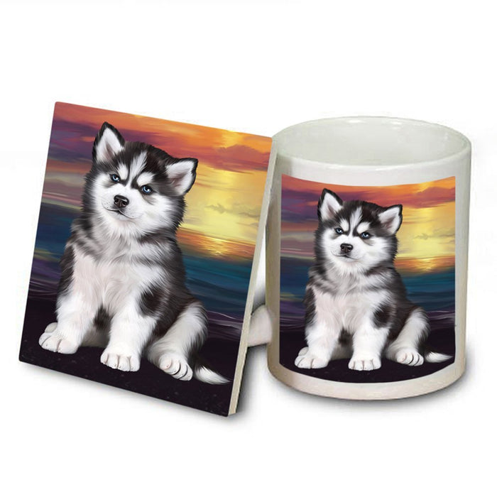 Siberian Husky Dog Mug and Coaster Set