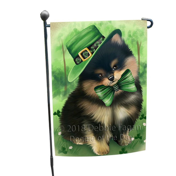 St. Patricks Day Irish Portrait Pomeranian Dog Garden Flag GFLG49137