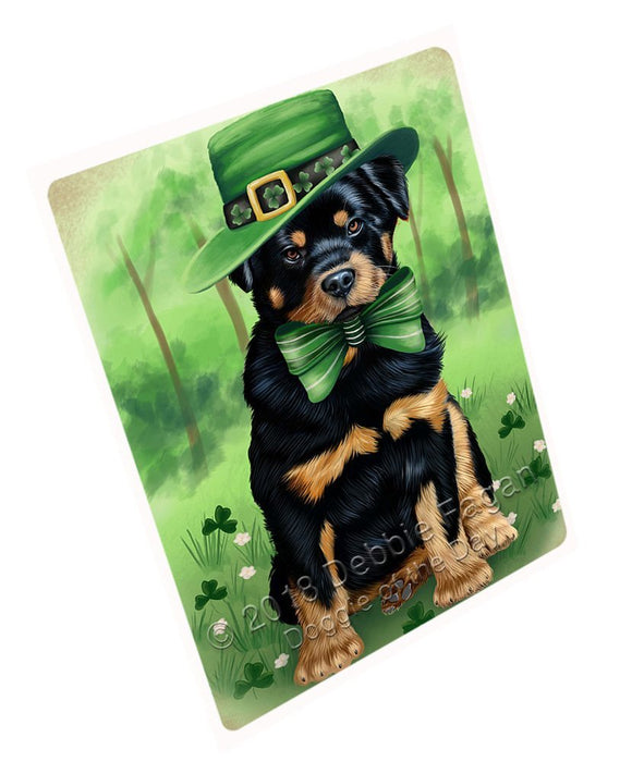 St. Patricks Day Irish Portrait Rottweiler Dog Large Refrigerator / Dishwasher Magnet RMAG55224