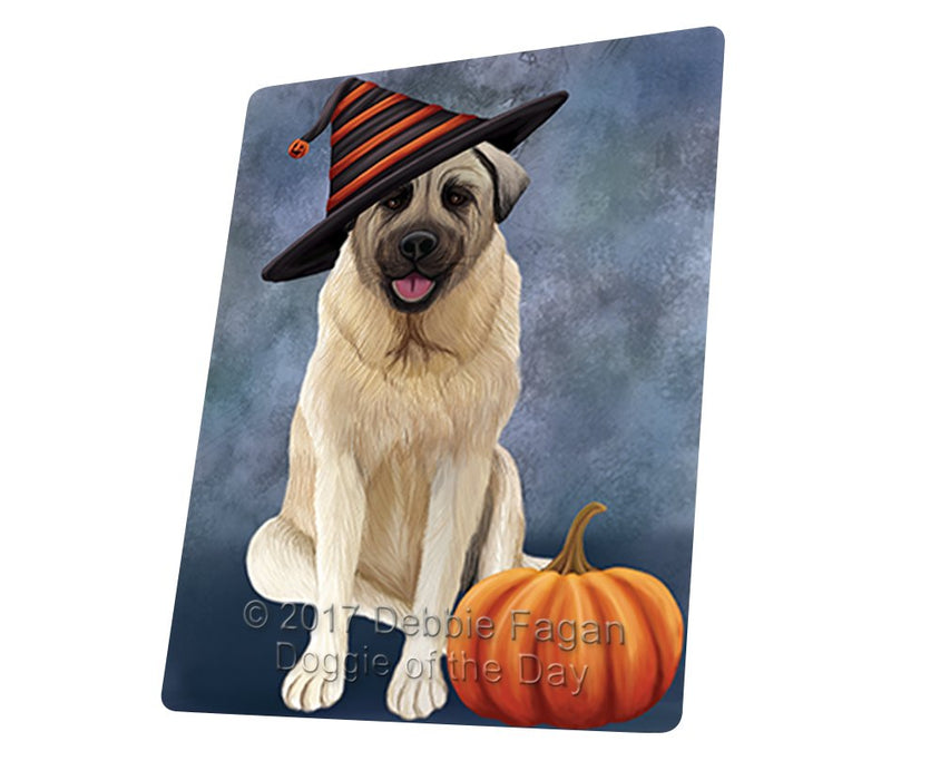 Happy Halloween Anatolian Shepherd Dog Wearing Witch Hat With Pumpkin Magnet Mini (3.5" x 2")