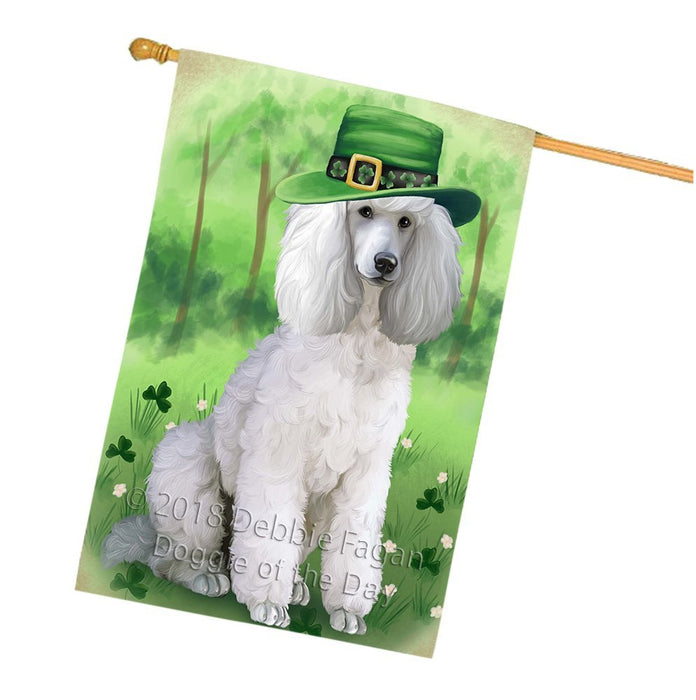 St. Patricks Day Irish Portrait Poodle Dog House Flag FLG49194
