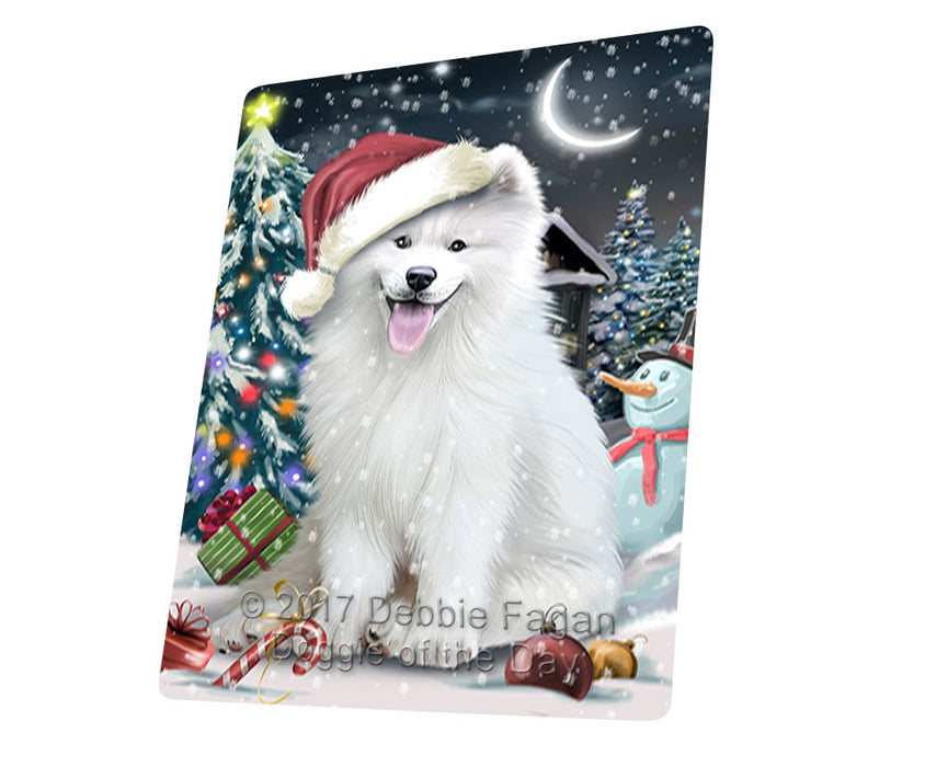 Have A Holly Jolly Christmas Samoyed Dog In Holiday Background Magnet Mini (3.5" x 2") D118