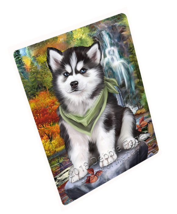 Scenic Waterfall Siberian Husky Dog Magnet Mini (3.5" x 2") MAG52434