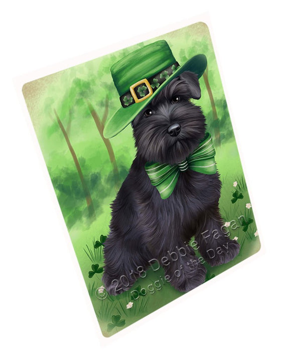 St. Patricks Day Irish Portrait Schnauzer Dog Large Refrigerator / Dishwasher Magnet RMAG55284