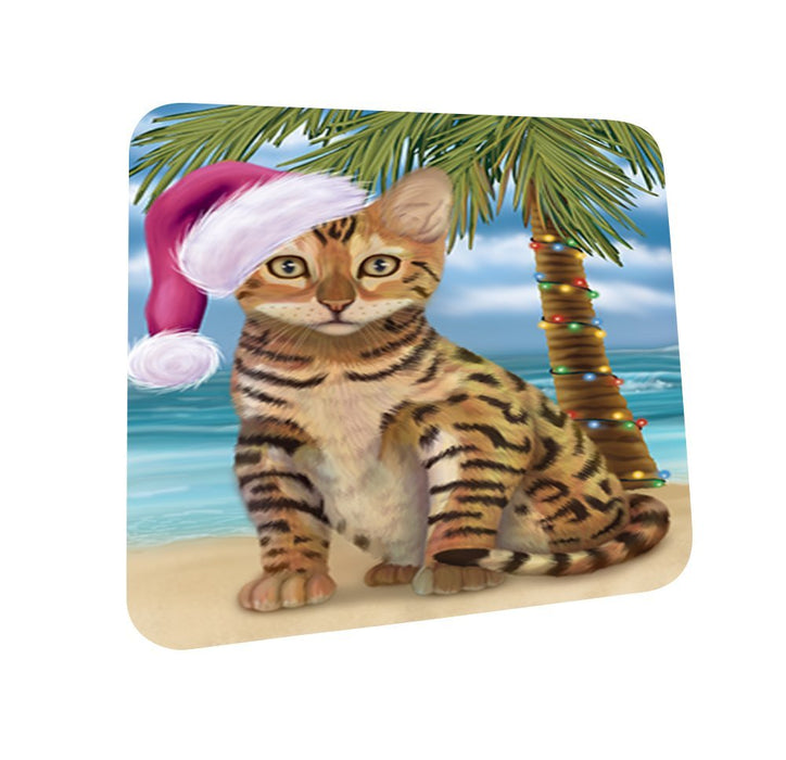 Summertime Chinese Li Hua Kitten on Beach Christmas Coasters CST484 (Set of 4)