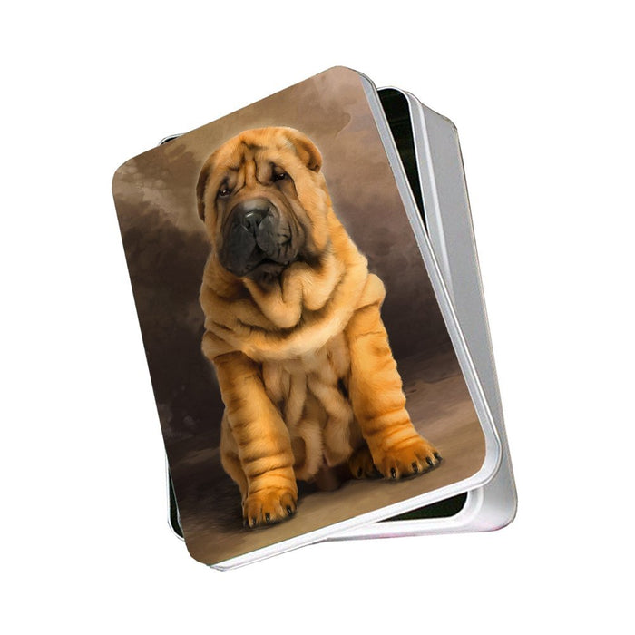 Shar Pei Puppy Dog Photo Storage Tin