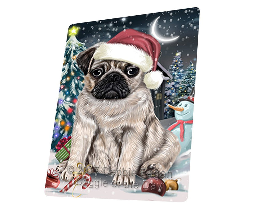 Have A Holly Jolly Christmas Pug Dog In Holiday Background Magnet Mini (3.5" x 2") D085