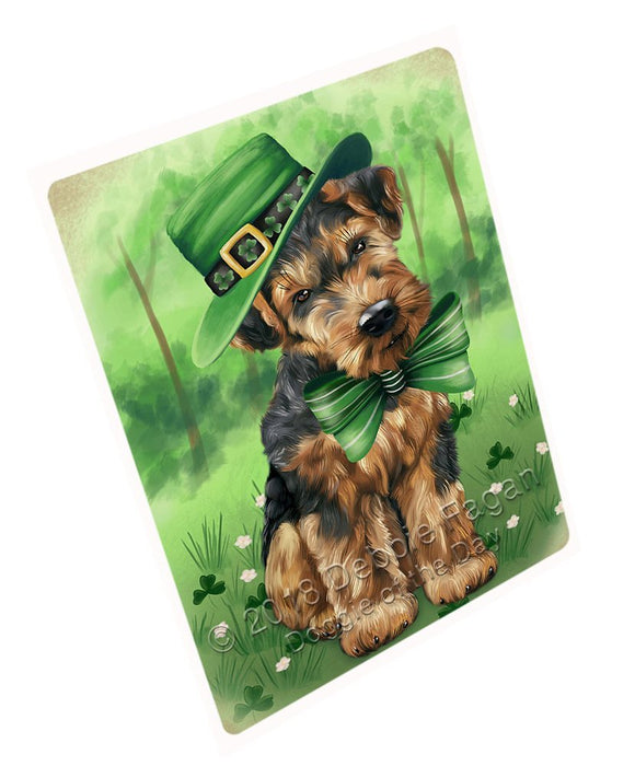 St. Patricks Day Irish Portrait Airedale Terrier Dog Large Refrigerator / Dishwasher RMAG50364