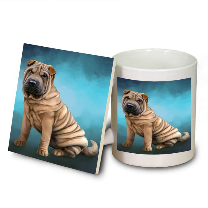 Shar Pei Dog Mug and Coaster Set