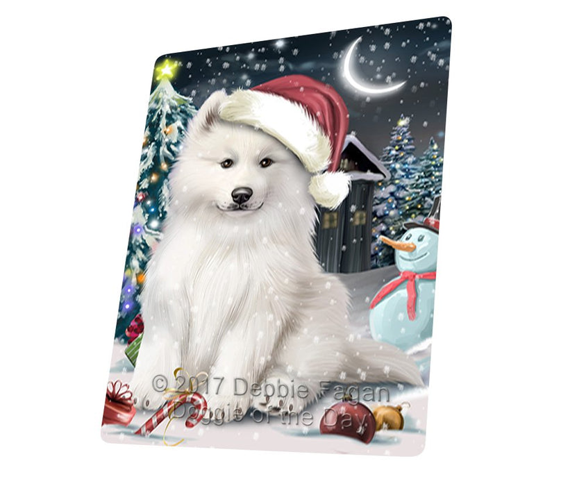 Have A Holly Jolly Christmas Samoyed Dog In Holiday Background Magnet Mini (3.5" x 2") d121