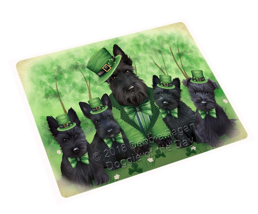 St. Patricks Day Irish Family Portrait Scottish Terriers Dog Magnet Mini (3.5" x 2") MAG51651