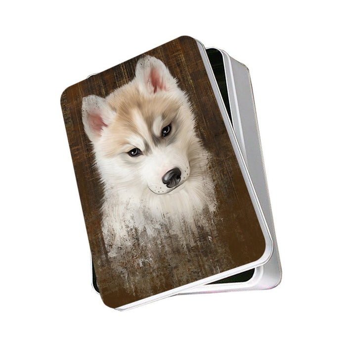 Rustic Siberian Husky Dog Photo Storage Tin PITN48267