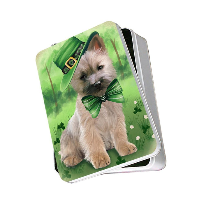 St. Patricks Day Irish Portrait Cairn Terrier Dog Photo Storage Tin PITN48760