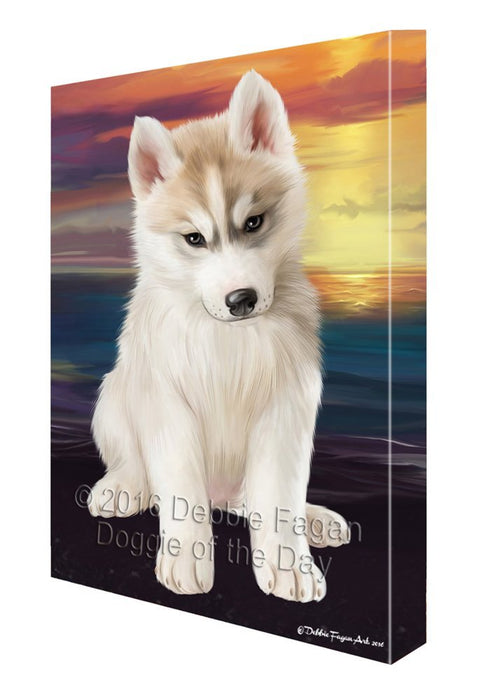 Siberian Husky Dog Painting Printed on Canvas Wall Art