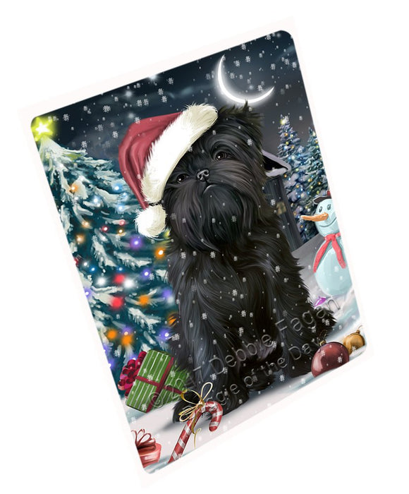 Have A Holly Jolly Christmas Affenpinschers Dog In Holiday Background Magnet Mini (3.5" x 2") D130