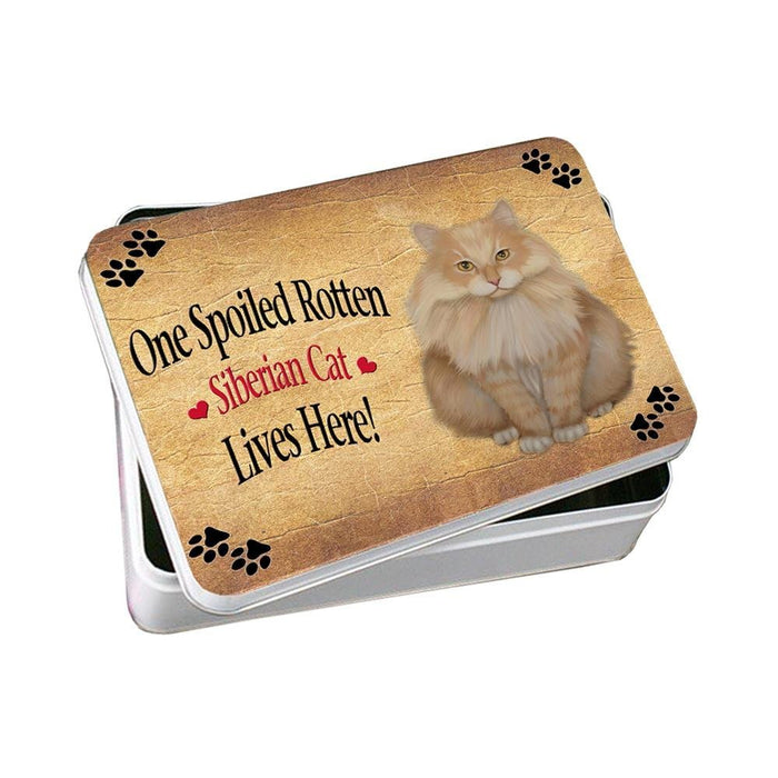 Siberian Spoiled Rotten Cat Photo Storage Tin