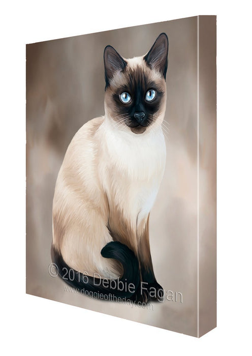 Thai Siamese Cat Art Portrait Print Canvas
