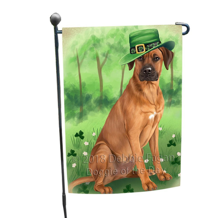 St. Patricks Day Irish Portrait Rhodesian Ridgeback Dog Garden Flag GFLG49152