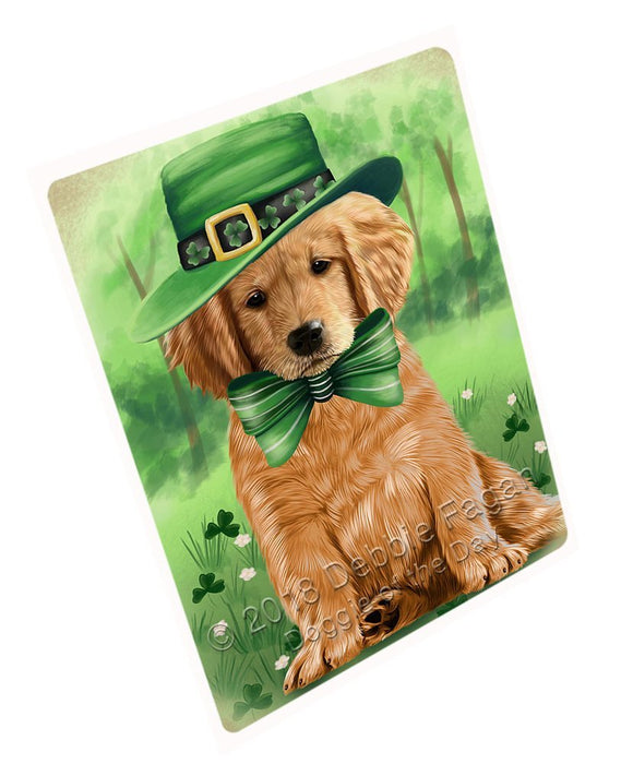 St. Patricks Day Irish Portrait Golden Retriever Dog Large Refrigerator / Dishwasher Magnet RMAG52584