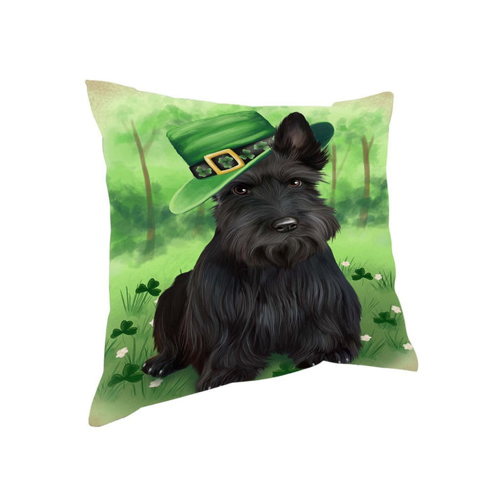 St. Patricks Day Irish Portrait Scottish Terrier Dog Pillow PIL52896
