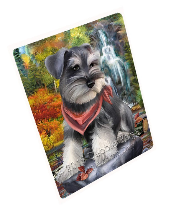 Scenic Waterfall Schnauzer Dog Large Refrigerator / Dishwasher Magnet RMAG56712