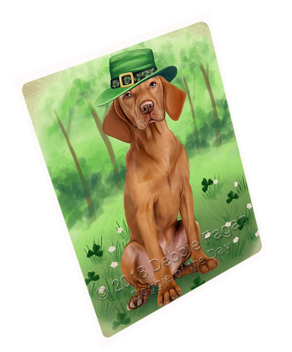 St. Patricks Day Irish Portrait Vizsla Dog Tempered Cutting Board C51762