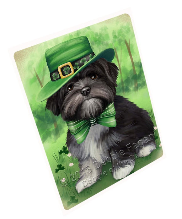 St. Patricks Day Irish Portrait Lhasa Apso Dog Tempered Cutting Board C50361