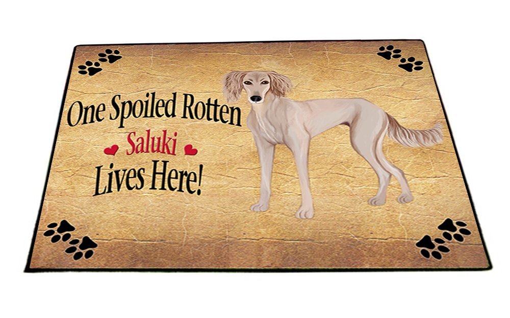 Saluki Puppy Spoiled Rotten Dog Indoor/Outdoor Floormat