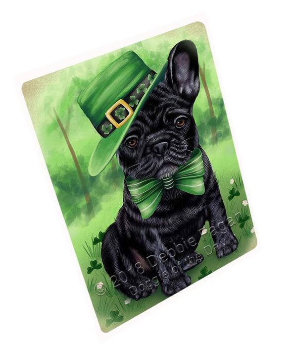 St. Patricks Day Irish Portrait French Bulldog Tempered Cutting Board C50274