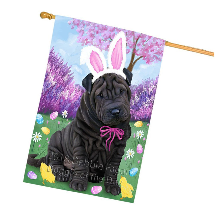 Shar Pei Dog Easter Holiday House Flag FLG49357