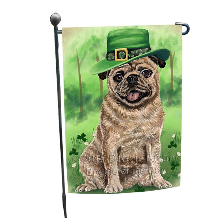 St. Patricks Day Irish Portrait Pug Dog Garden Flag GFLG49144