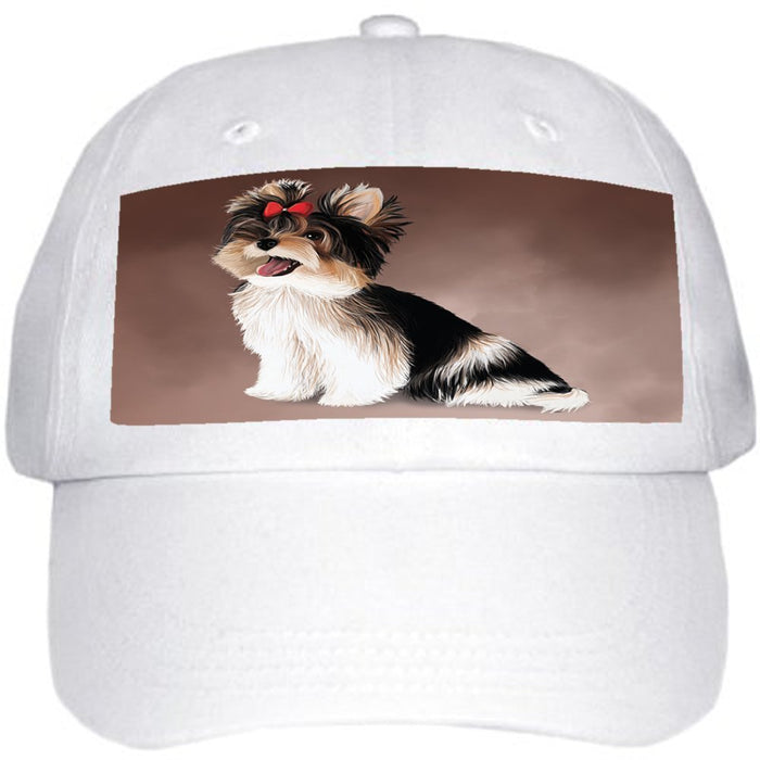 Yorkshire Terrier Dog Ball Hat Cap Off White