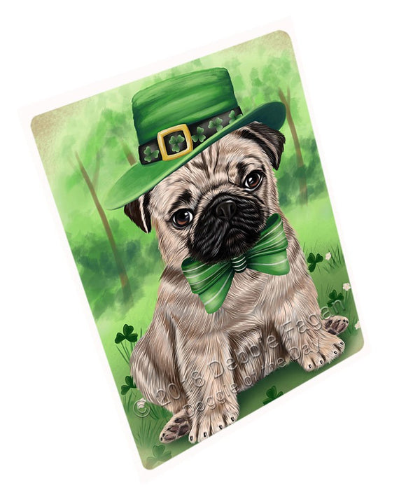 St. Patricks Day Irish Portrait Pug Dog Tempered Cutting Board C51579