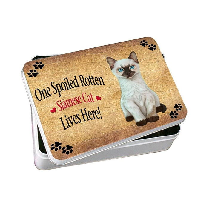 Siamese Kitten Spoiled Rotten Cat Photo Storage Tin