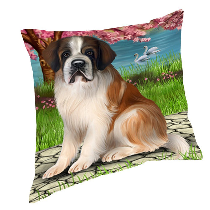 Saint Bernard Dog Throw Pillow D551