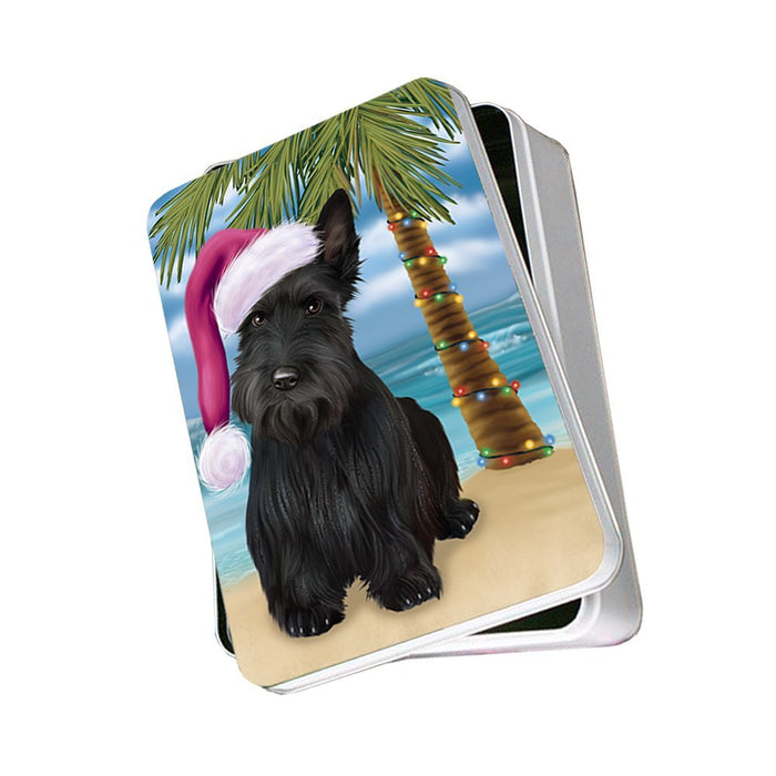 Summertime Scottish Terrier Dog on Beach Christmas Photo Storage Tin PTIN0543