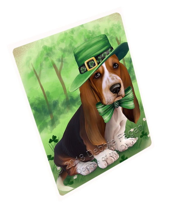 St. Patricks Day Irish Portrait Basset Hound Dog Tempered Cutting Board C51426