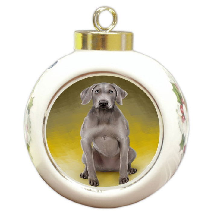 Weimaraner Dog Round Ball Christmas Ornament RBPOR48366