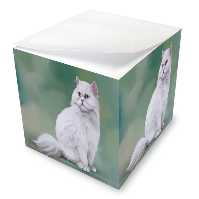 White Persian Cat Note Cube