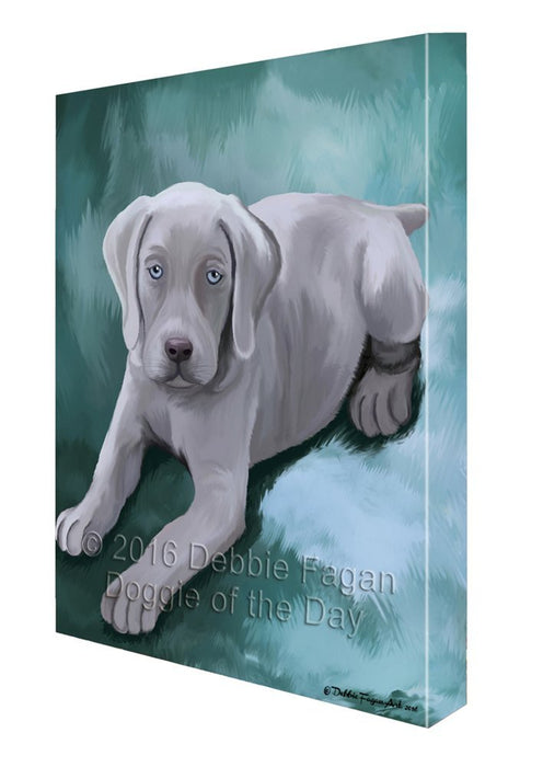 Weimaraner Puppy Dog Painting Printed on Canvas Wall Art