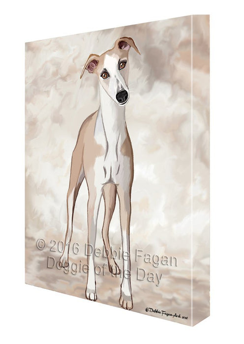 Whippet Dog Painting Printed on Canvas Wall Art